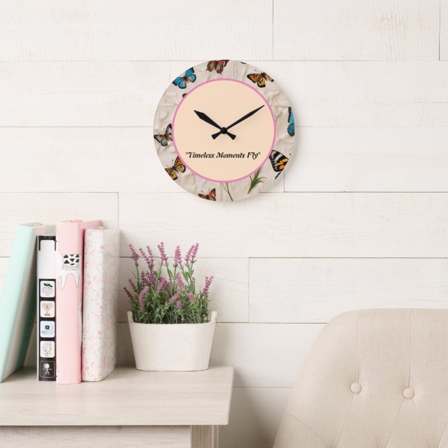 "Serene Butterfly Elegance" Large Clock (Reading Room)