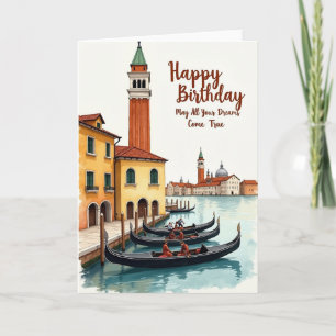 Serene Canal Birthday Card