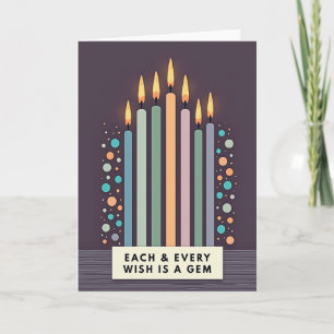 Serene Candle Arc Birthday Card