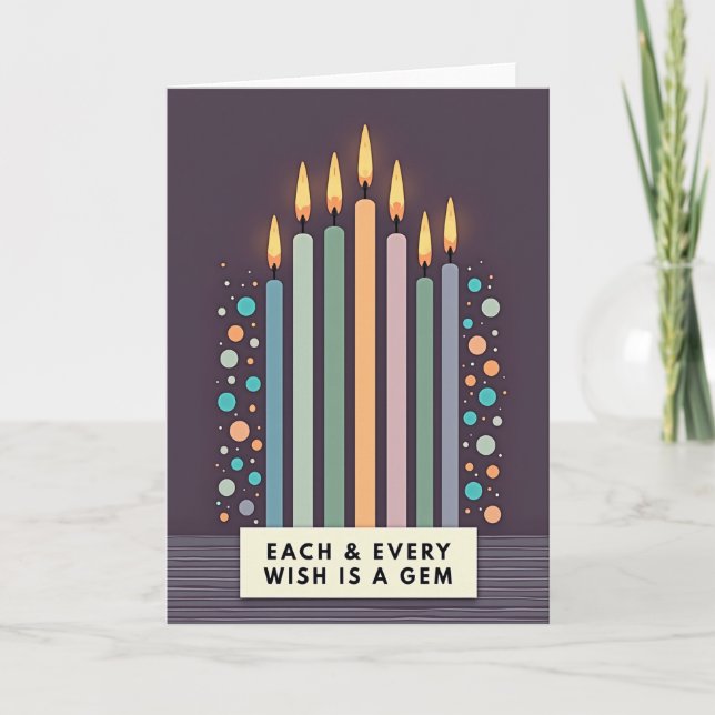 Serene Candle Arc Birthday Card (Front)