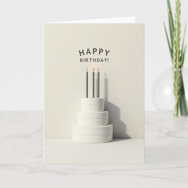 Serene Candle Birthday Card (Front)