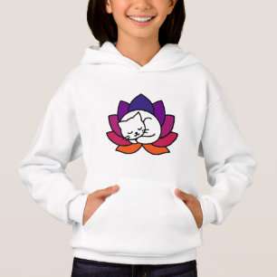 Serene Cat Lotus Illustration