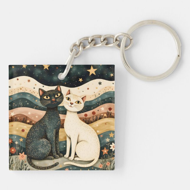 Serene Cats Key Ring (Back)
