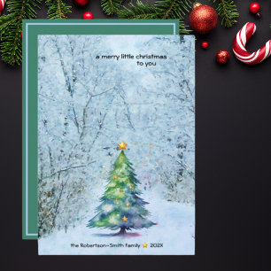 Serene Christmas Tree-A Merry Little Christmas  Holiday Card