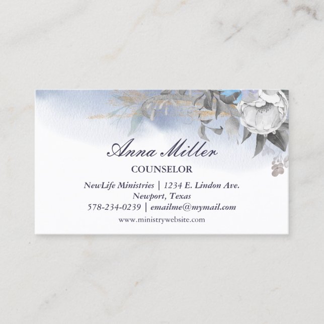 Serene Clouds and Light Counseling Ministry Business Card (Front)