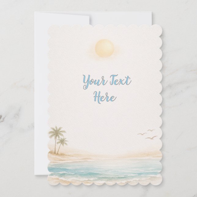 Serene Coastal Beach Invitation Card (Front)