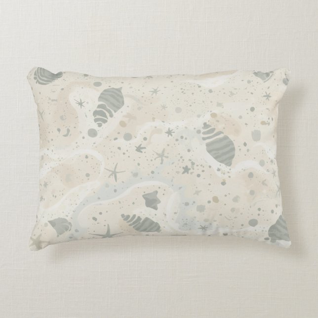 Serene Coastal Tidepool Decorative Cushion (Front)