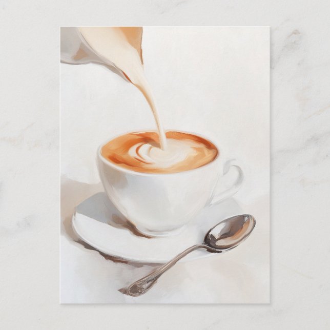 Serene Coffee Moment  Postcard (Front)