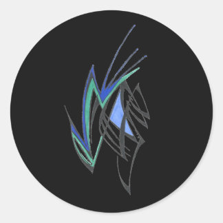 Serene Colourful Abstract Tribal Tattoo Art Classic Round Sticker