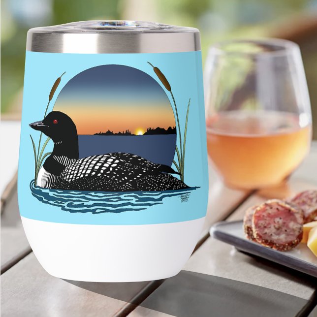 Serene Common Loon Sunset Blue Wildlife Lake (Creator Uploaded)