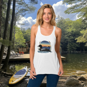 Serene Common Loon Sunset Blue Wildlife Lake Singlet