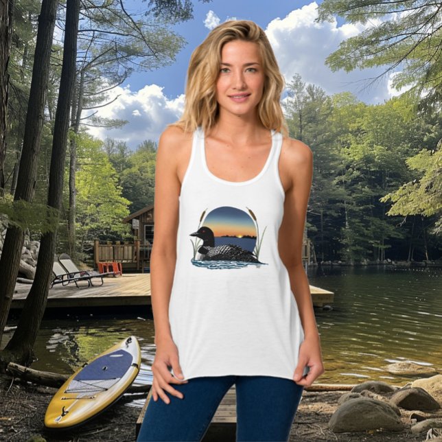 Serene Common Loon Sunset Blue Wildlife Lake Singlet (Creator Uploaded)