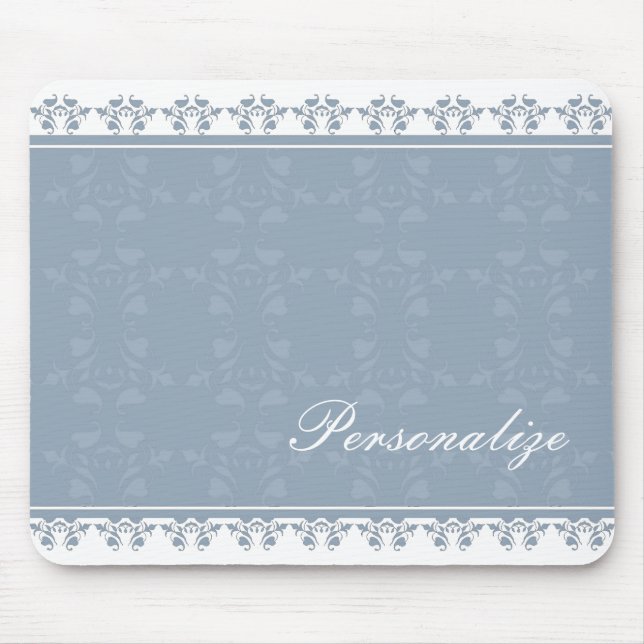 Serene Damask Border Mousepad (Front)