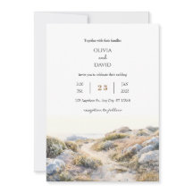 Serene Dawn Coastal Path Watercolor Beach Wedding 