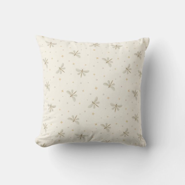 Serene Dragonflies Throw Pillow (Front)