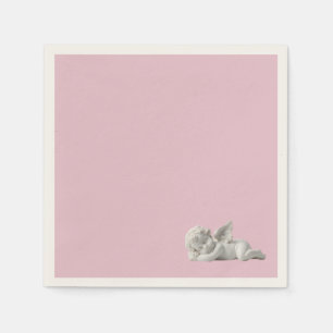 Serene Dreamy Pink Baby Angel   Girl Baby Shower Napkin