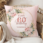 Serene Dusty Pink Eucalyptus Boho 60th birthday  Cushion<br><div class="desc">✅ For matching items search 36-60 in my collections ✅ Celebrate a special milestone with this elegant 60th birthday pillow featuring watercolor rose gold, dusty pink and blush pink flowers, eucalyptus greenery, and a shimmering gold frame. This boho floral design adds charm and warmth to any space. A beautiful keepsake...</div>