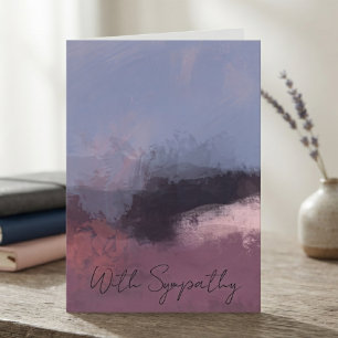 Serene Dusty Plum Abstract Condolence Tribute Note Card