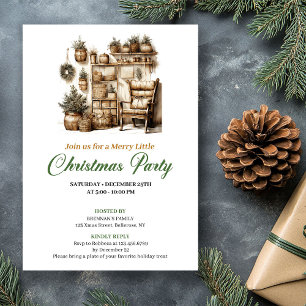 Serene Earthy Colors Christmas Nook Holiday Card