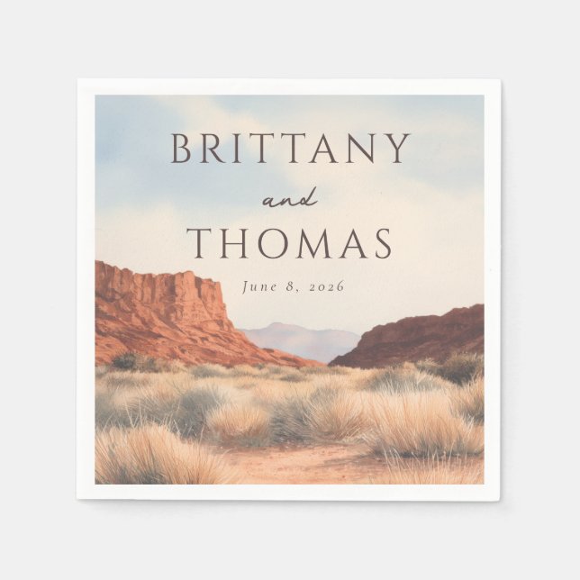 Serene Earthy Desert Landscape Napkin (Front)