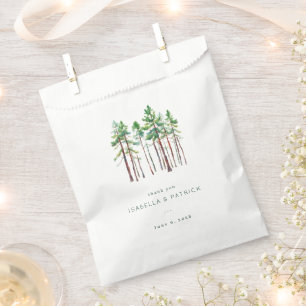 Serene Earthy Watercolor Pine Trees Favour Bags