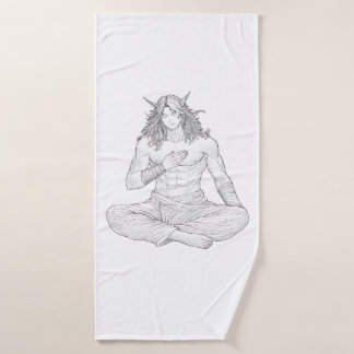 Serene Elf Warrior | Fantasy Anime Character Art Bath Towel