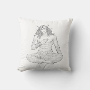 Serene Elf Warrior   Fantasy Anime Character Art Cushion