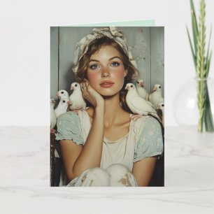 Serene Farm Maiden White Doves – Symbol of Peace Invitation