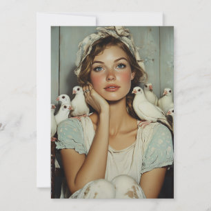 Serene Farm Maiden White Doves – Symbol of Peace Invitation