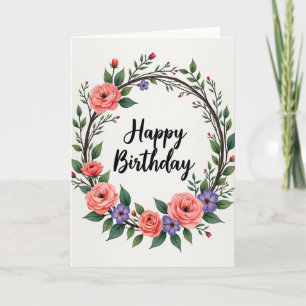 Serene Floral Birthday Card