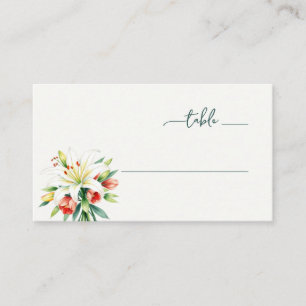 Serene Floral Minimalist Bouquet Place Card