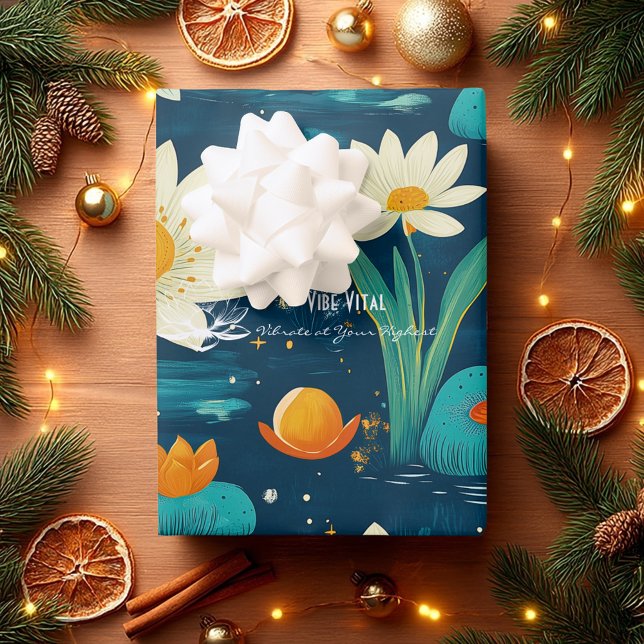 Serene Floral Pattern in Wellness Business Product Wrapping Paper Sheet (Creator Uploaded)