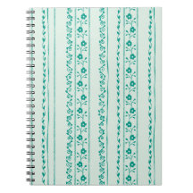 Serene Floral stripes Spiral Photo Notebook