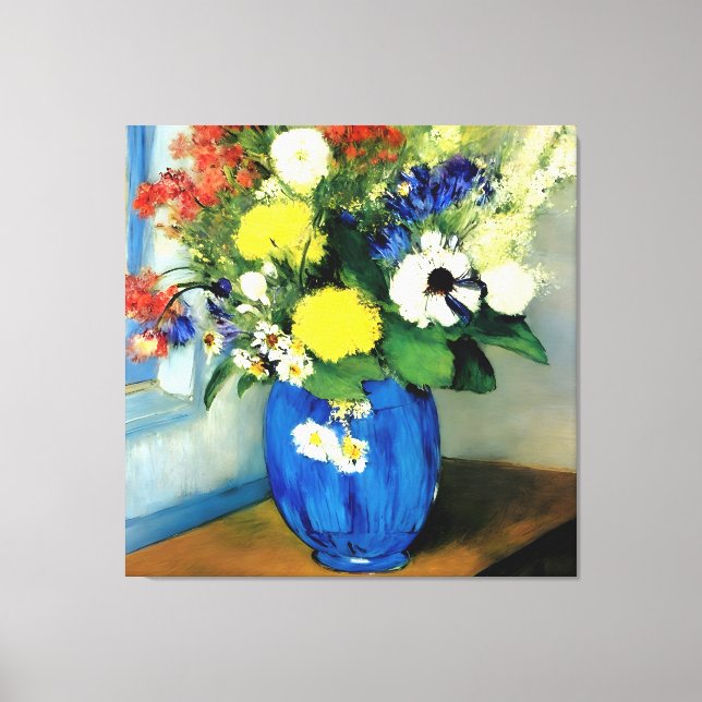 Serene Flower Vase Artwork Canvas Print (Front)