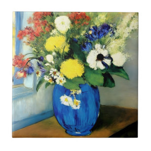 Serene Flower Vase Artwork Tile