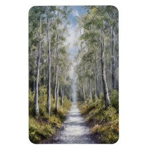 Serene Forest Path – Tranquil Nature Landscape Art Magnet