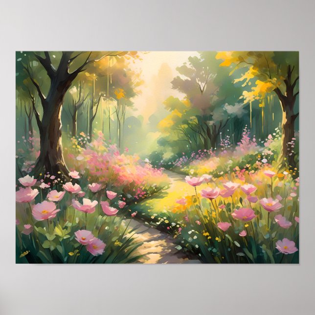 Serene Forest Path - Tranquil Nature Poster (Front)