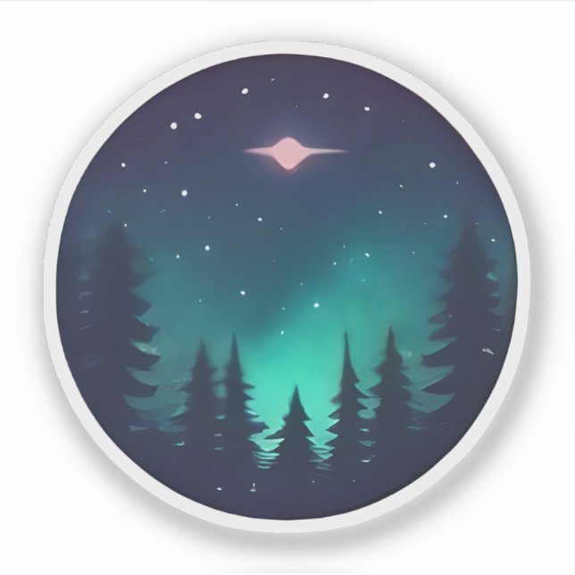 Serene Forest Under a Cosmic Glow (Front)