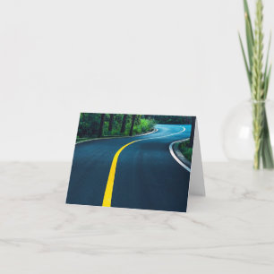 "Serene Forest Winding Road Scenic Greeting Card" Thank You Card
