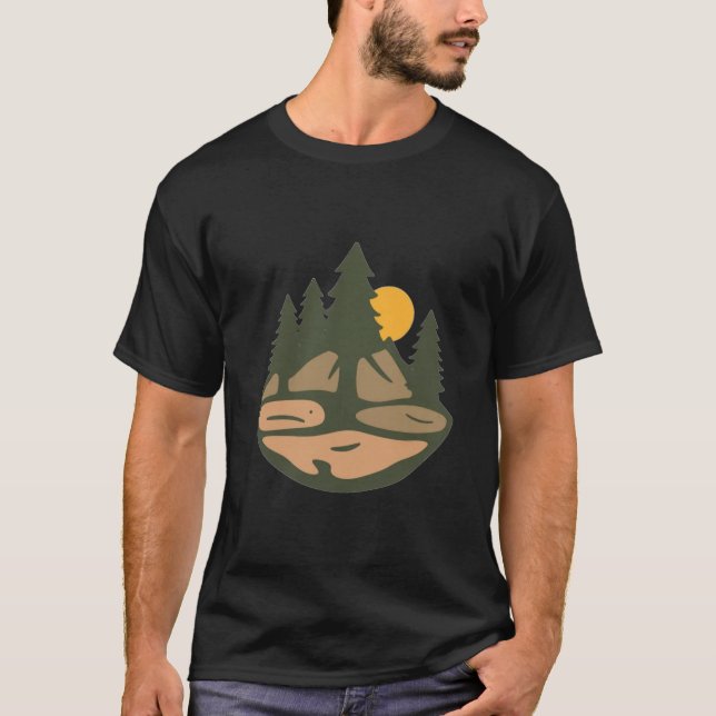 Serene Forest with Golden Sun T-Shirt (Front)