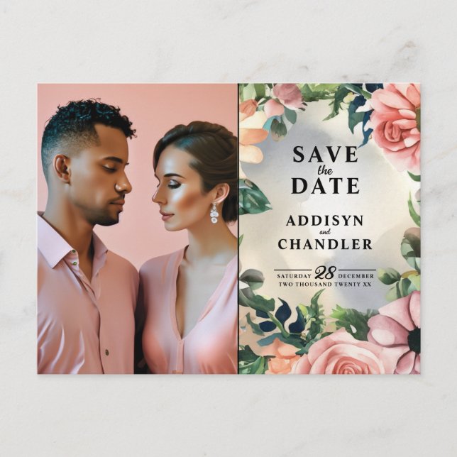 Serene Garden Wreath: Pastel Floral Elegance Holiday Postcard (Front)