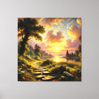 Serene Golden Sunset Canvas Print