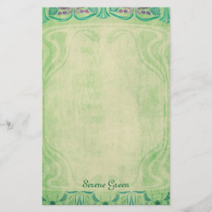 Serene Green - Art Nouveau Stationery