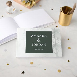 Serene Green Botanical Guest Book