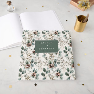Serene Green Floral Botanical Guest Book