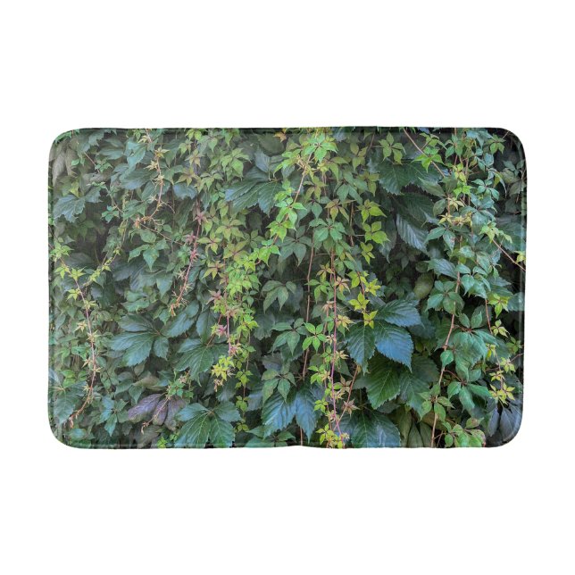 Serene Green Ivy Wall Hanging Vines Plant Leaves Bath Mat (Front)