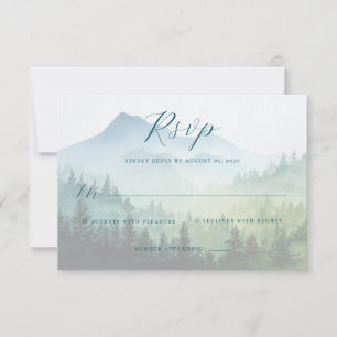 Serene Green Mountain Landscape RSVP Card