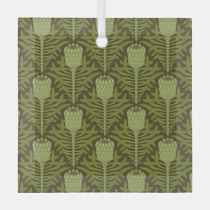 Serene Green Plant Motif for Modern Decor Glass Tree Decoration