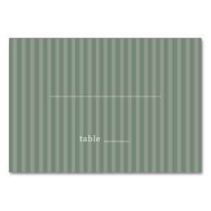 Serene Green Stripes Table Number