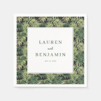 Serene Green Tropical Leaf Border